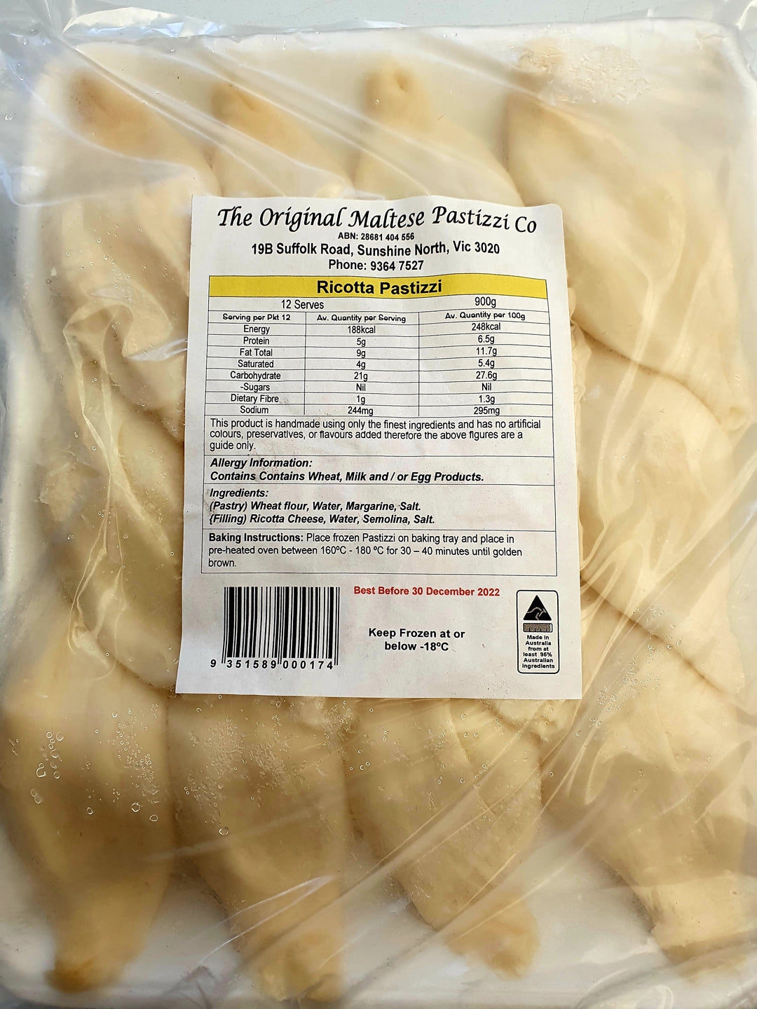 Pastizzi Ricotta -The Original Pastizzi Co Mellb
