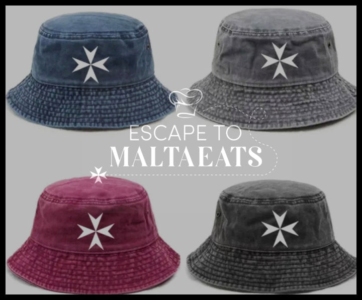 Maltese Cross Embroidered Bucket Hat – Malta Fashion Accessory