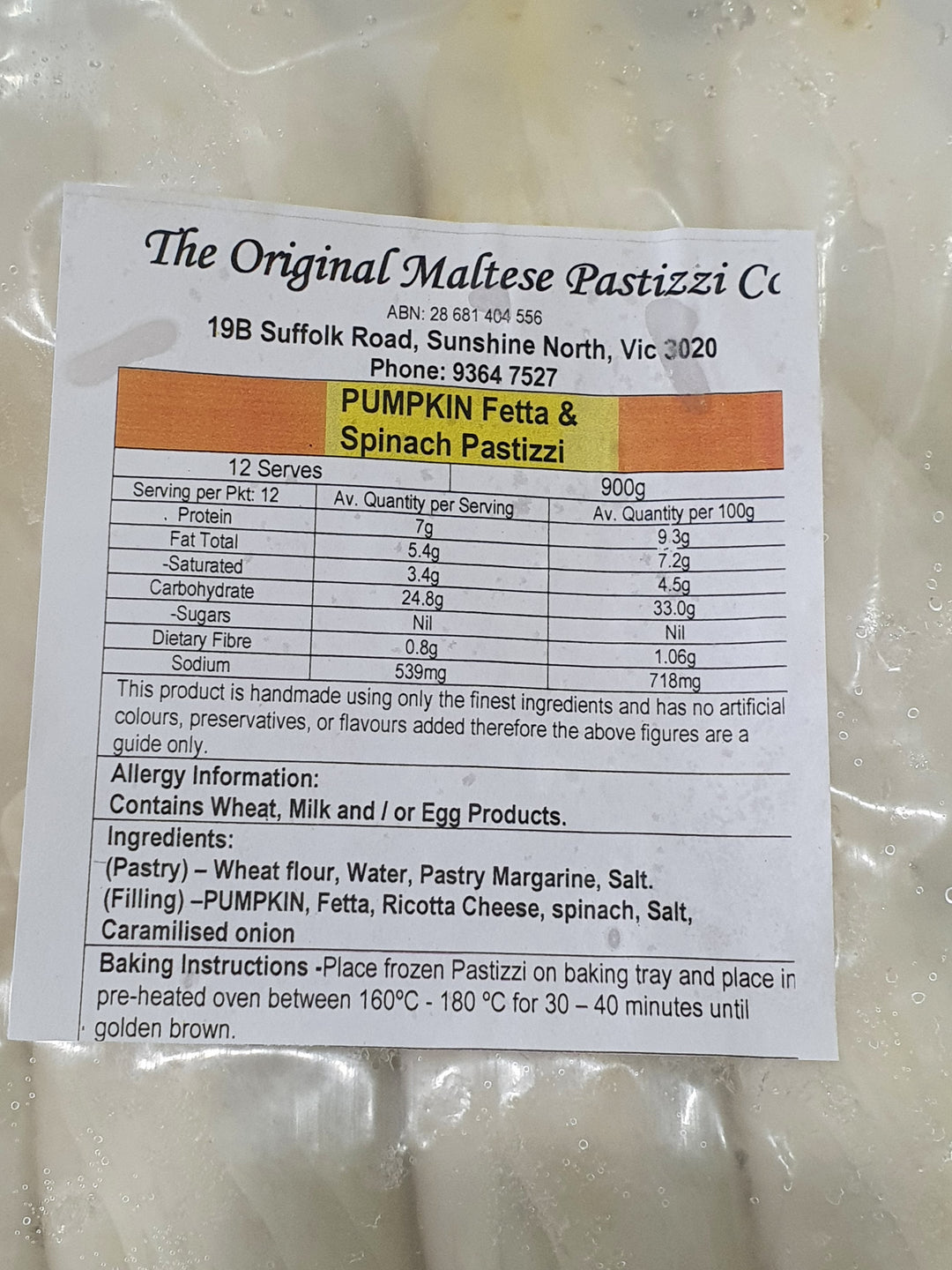 Pastizzi Pumpkin Feta & Spinach – Traditional Flaky Maltese Savoury Pastry