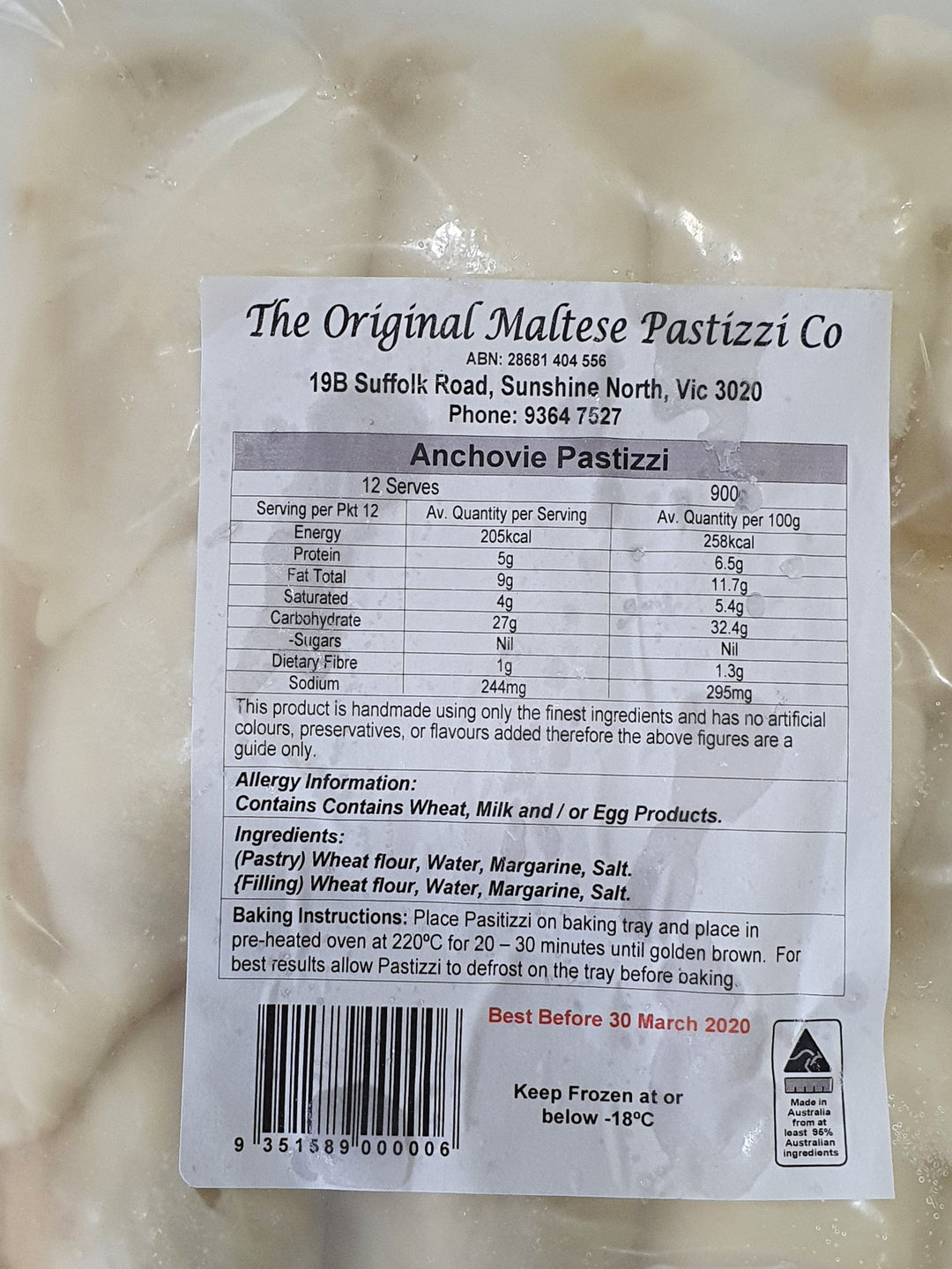 Pastizzi Pea & Anchovy – Traditional Flaky Maltese Savoury Pastry 