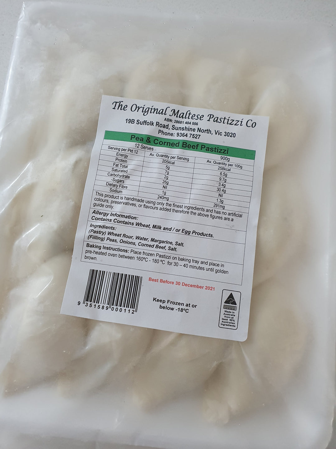 Pastizzi Corned Beef & Pea – Traditional Flaky Maltese Savoury Pastry